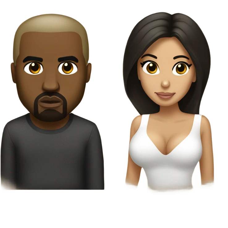 Kanye west and Kim kardasian emoji