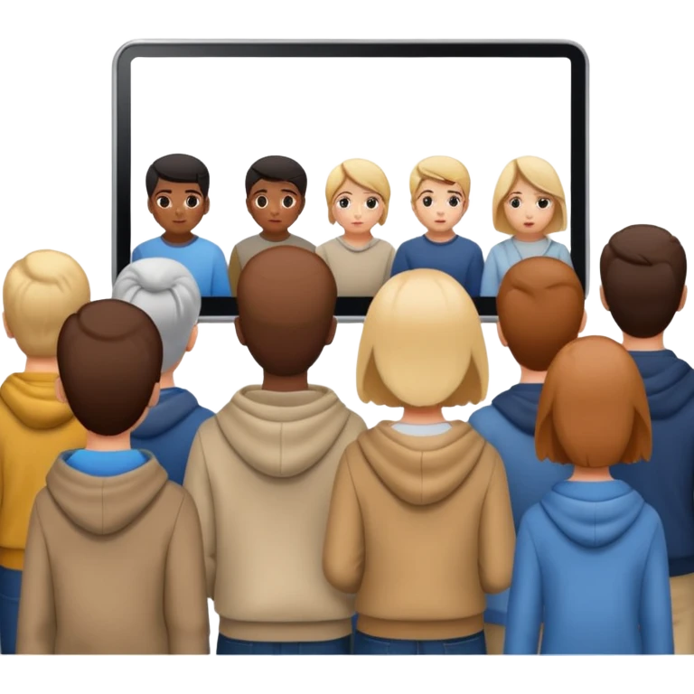 personas viendo una pantalla grande estan de espaldas emoji