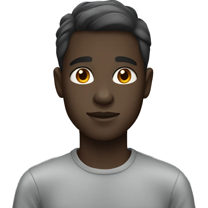 dark-skinned boy in light grey shirt emoji