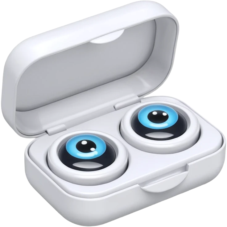 2 contact lenses travel mini case emoji