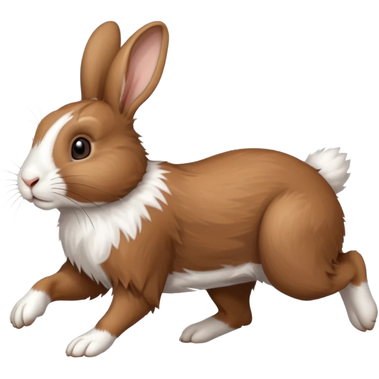 High resolution of a running farm rabbit emoji