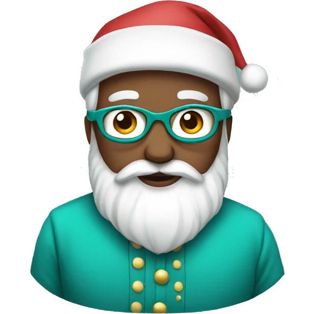 Santa wearing teal clothes emoji
