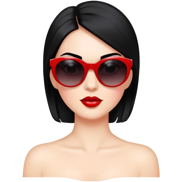 red diva with sunglasses and black hair emoji