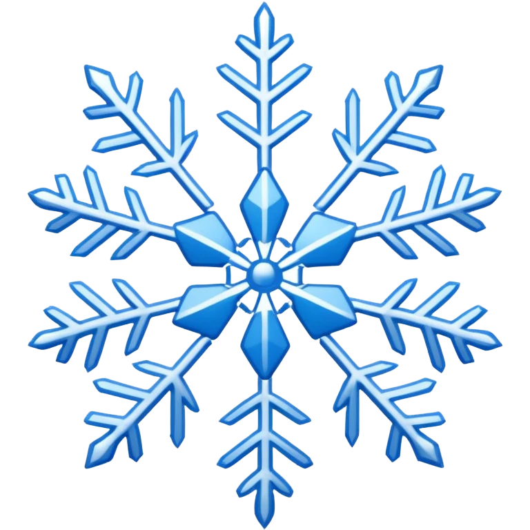 white snowflake with blue snowflake emoji