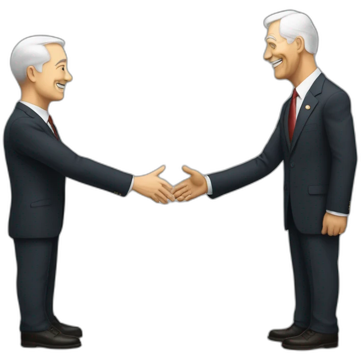 Barry Tegg shaking hands with the president emoji