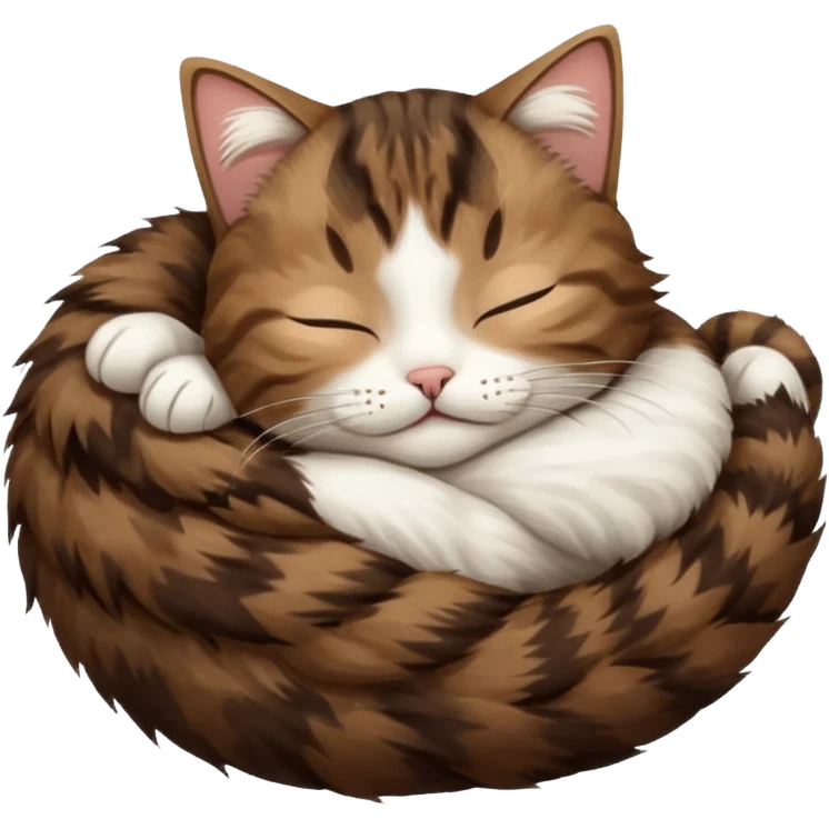 dark brown tabby and white cat sleeping upside down emoji