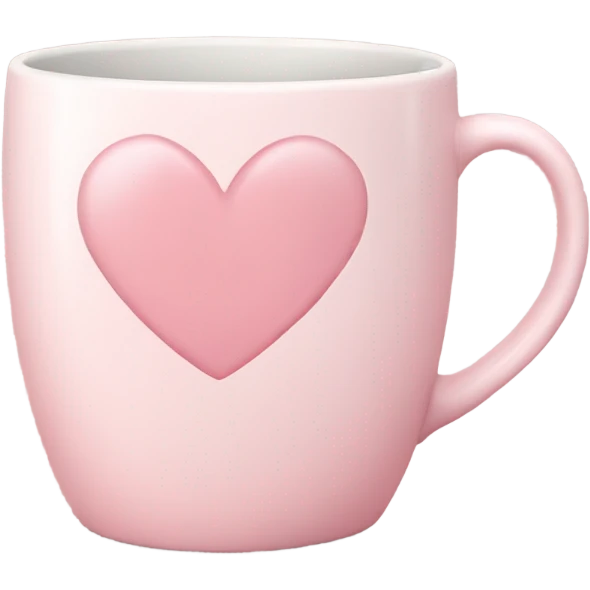 Light pastel pink heart mug emoji