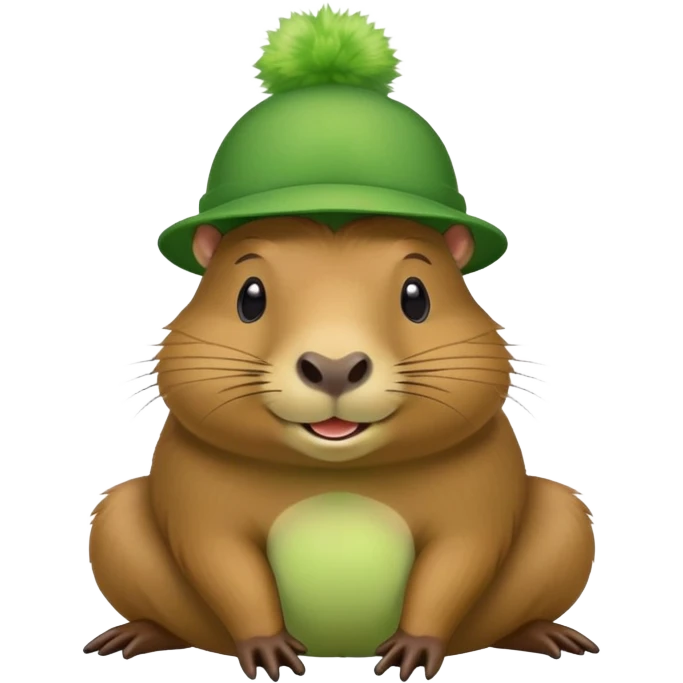 Capybara with a frog hat emoji