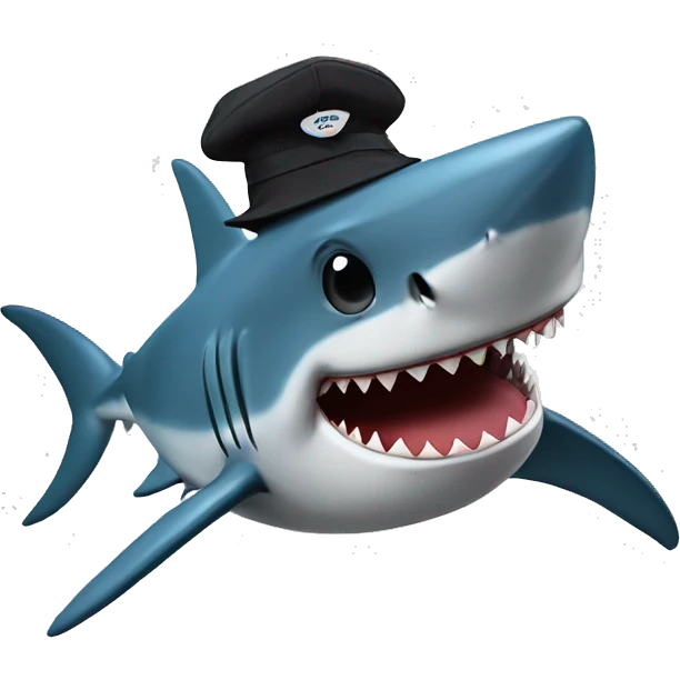 Shark with hat emoji
