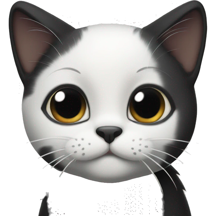 Black kitty with white chin emoji