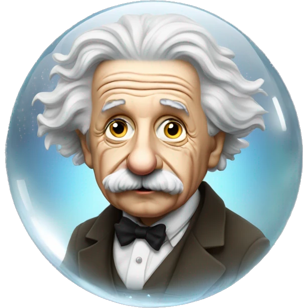 Albert Einstein with crystal ball emoji