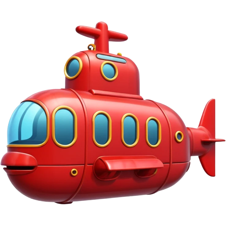 A cute cartoonish red submarine with oversized windows and bubbly edges.
















 emoji