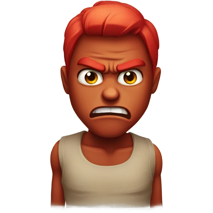 Red skin very angry emoji