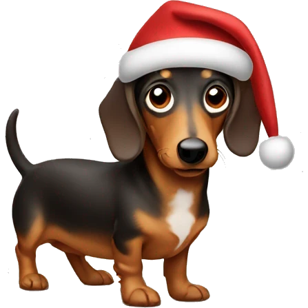 Christmas dog wiener dog emoji