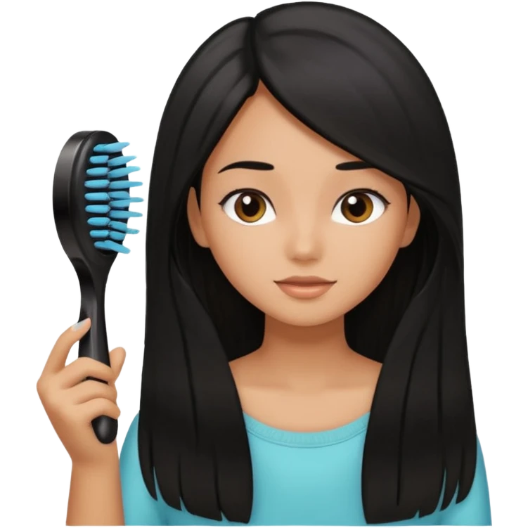 chica cuidando su cabello con productos  emoji