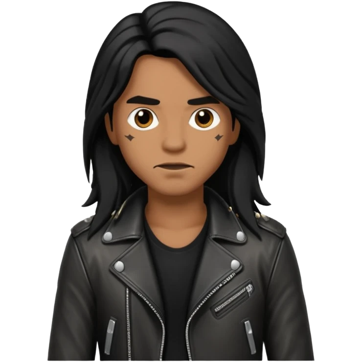 rocker with brown skin emoji