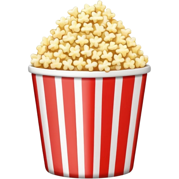 Popcorn in a striped cup and TV  emoji