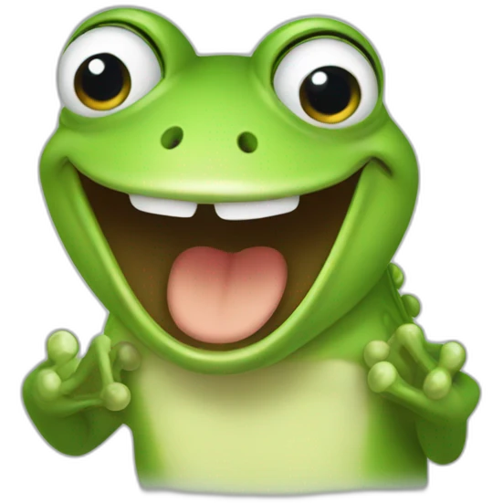 excited frog emoji