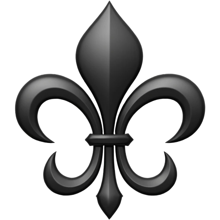 Fleur de lys en noir et blanc  emoji