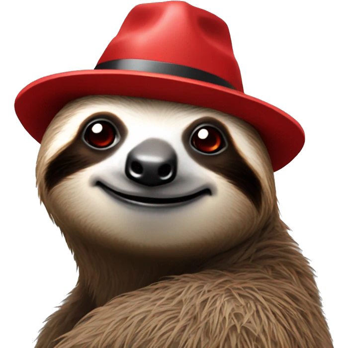sloth with a red diamond and a linux hat emoji