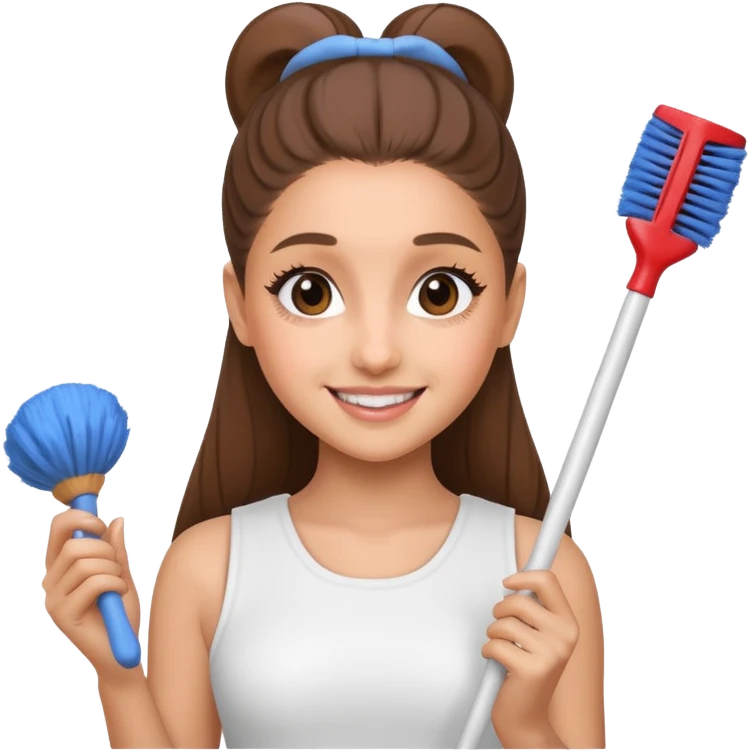ariana grande holding toilet brush emoji