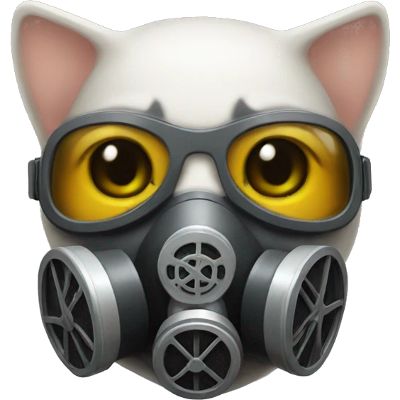 Kitty with Gas Mask emoji