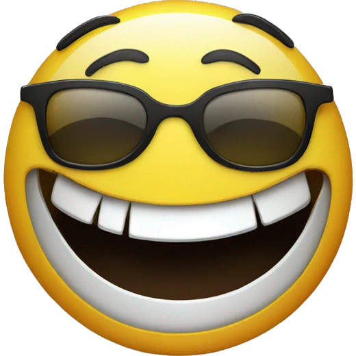 Yellow smiley face with raybans and big smile make it look like IOS emoji's  emoji