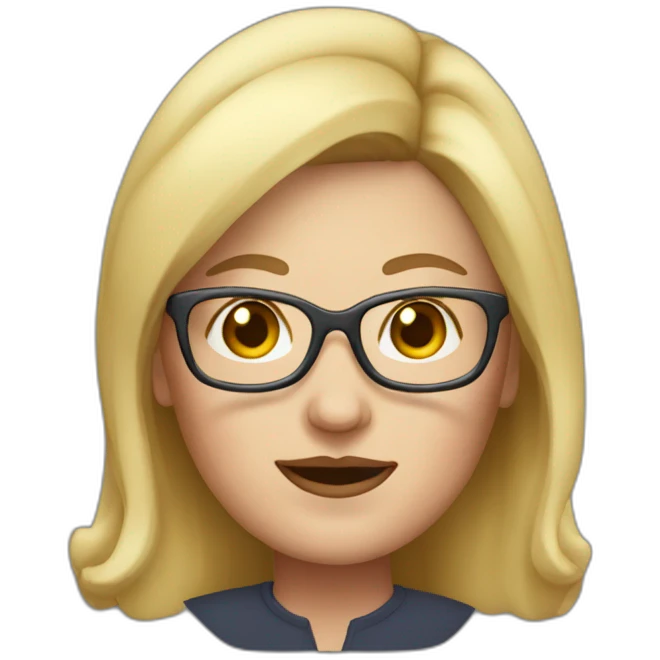 Woman fat, blonde, with glasses, with a small noise, 55 years old emoji