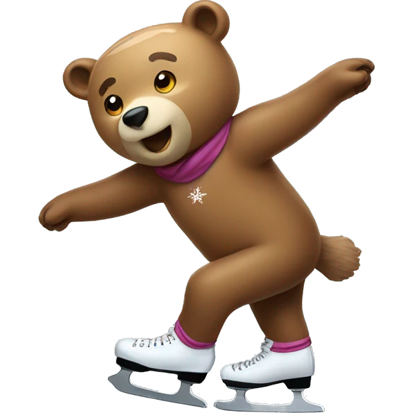 Figure skating bear emoji