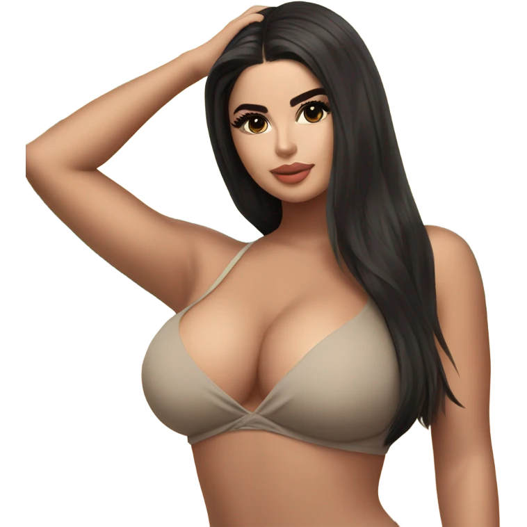demi rose model pose on beach, full body emoji