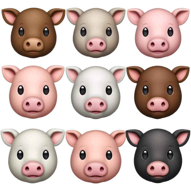 🐑🐷🐄🐃🐂 این پنچ استیکر را ترکیب کن emoji