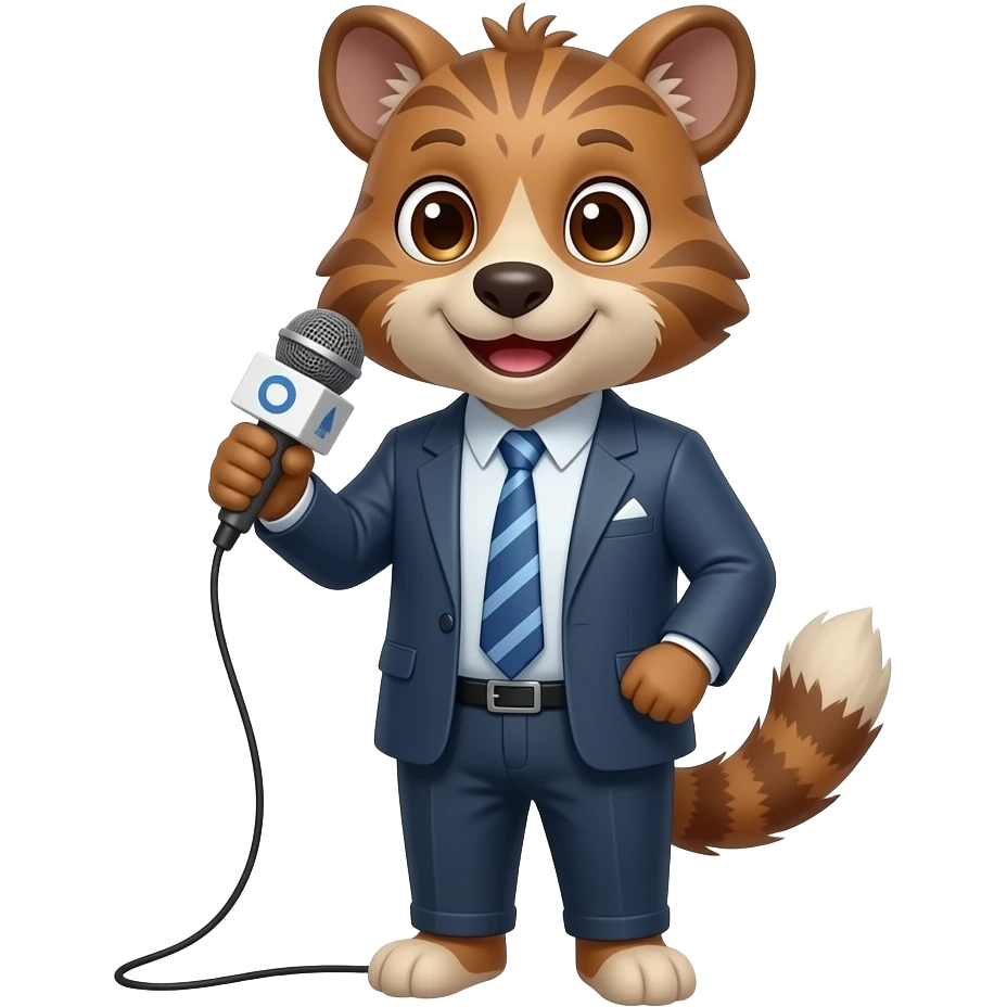 animal journalist with recorder emoji