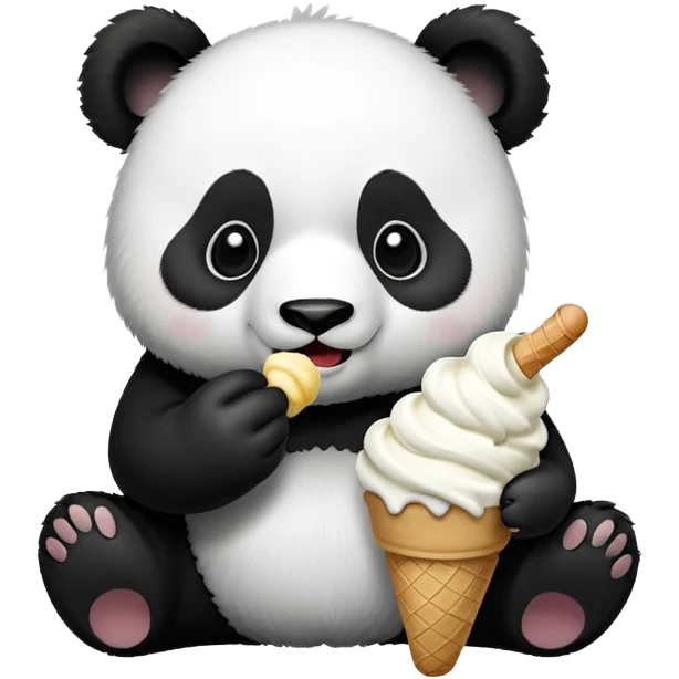 Panda eating ice cream emoji