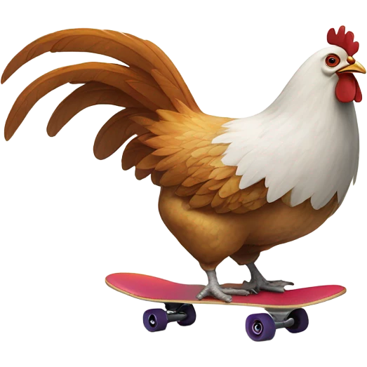 Chicken on a skateboard  emoji