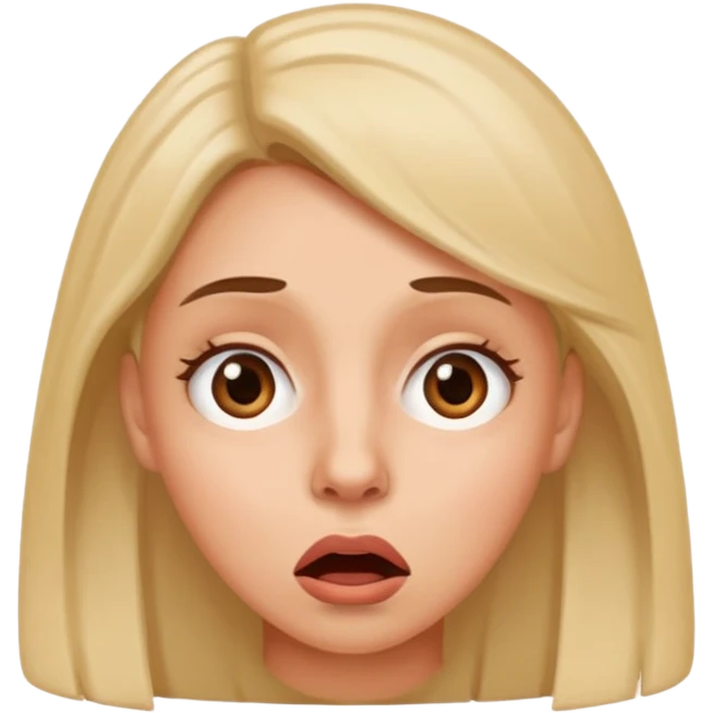 woman surprised and uncomfortable with nostrils flared emoji