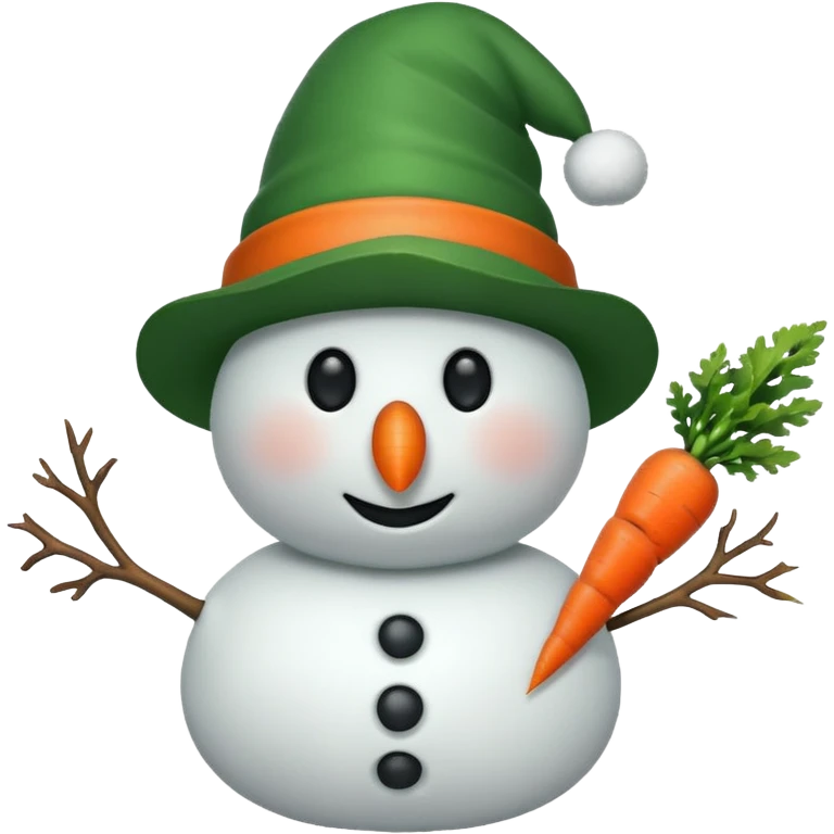 snowman wearing green hat emoji
