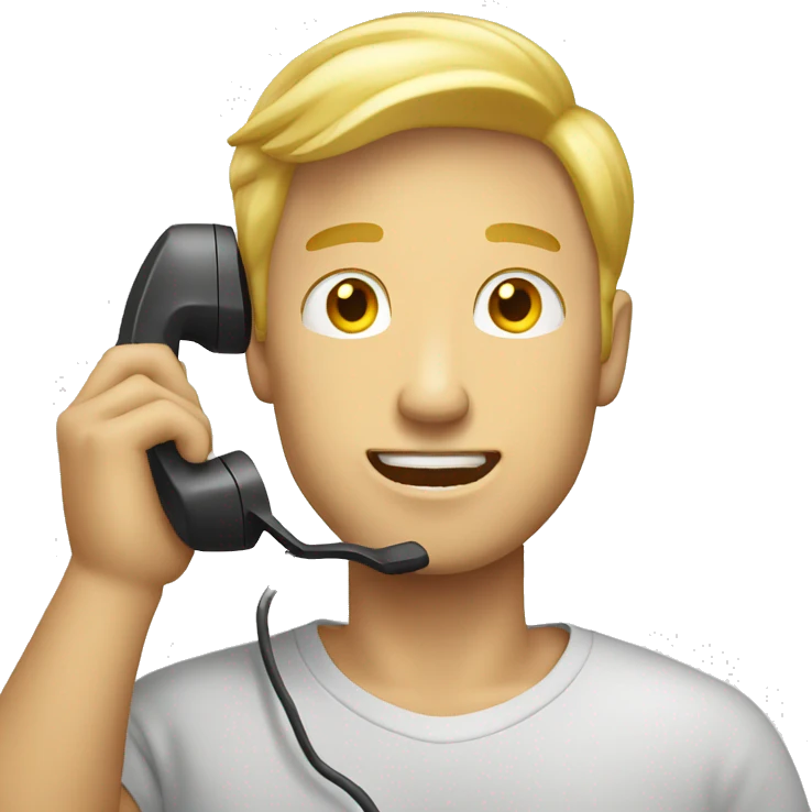 blond ful man calling phone full photo emoji