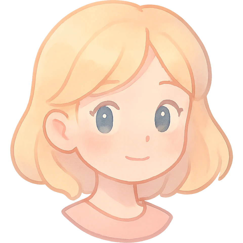 pastel toon style blonde girl's head, soft pastel colors, smooth shading emoji