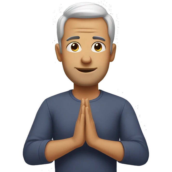 man saying namaste emoji
