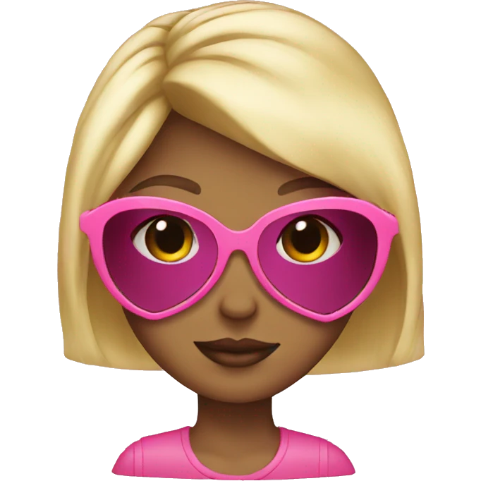 Blonde girl pink heart sunglasses  emoji