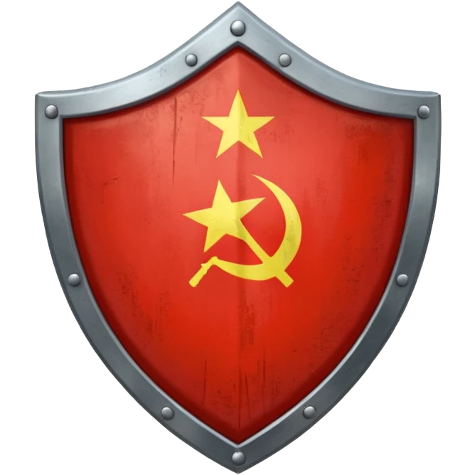 generate a very realistic shield with the USSR flag emoji