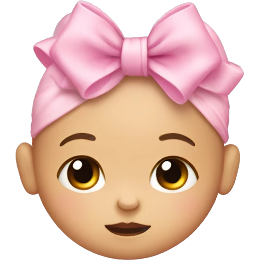 newborn with pink bow emoji