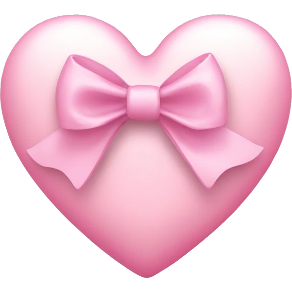 Light pink heart with coquette bow emoji