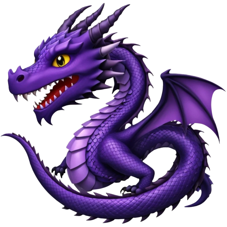 Black and dark purple dragon wearing chains around its neck emoji