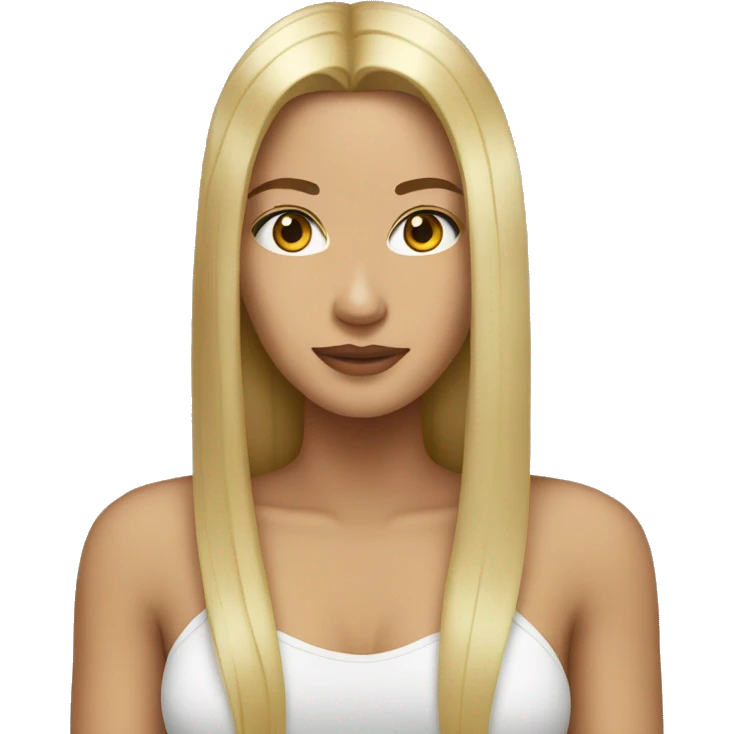 Long hair blonde straight and brown eyes  emoji