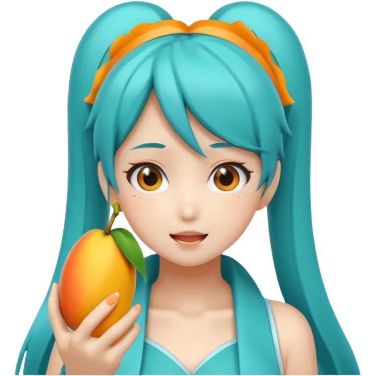 Hatsune miku eating mango emoji