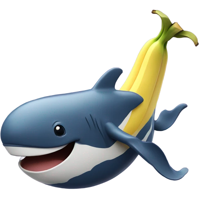 Banana riding a humpback whale emoji