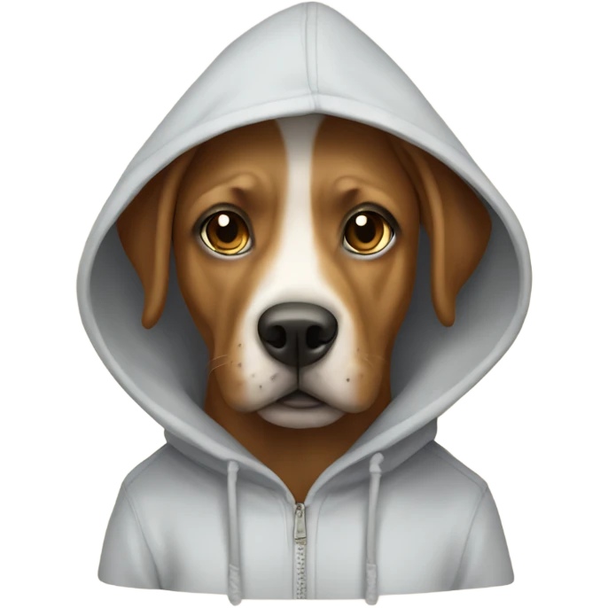 Dog wearing hoodie emoji