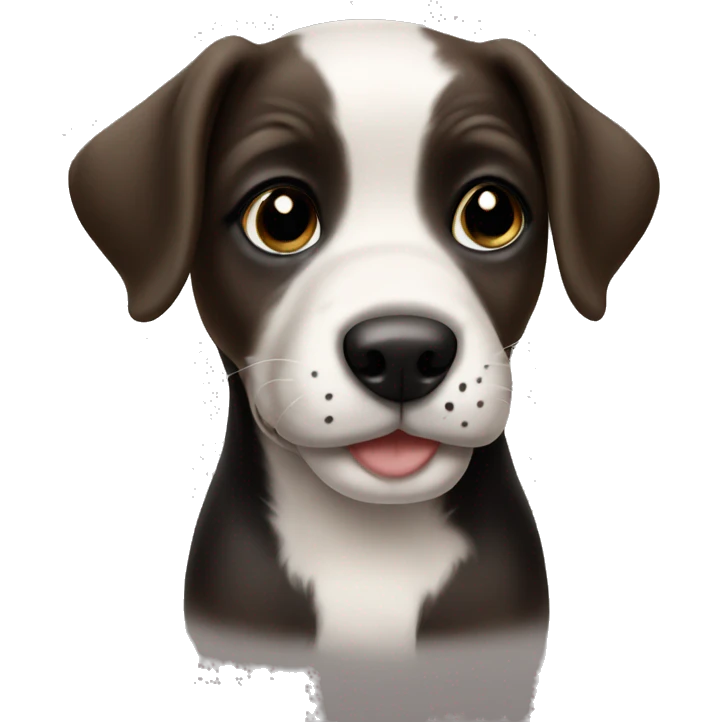 puppy with black heart shaped nose emoji