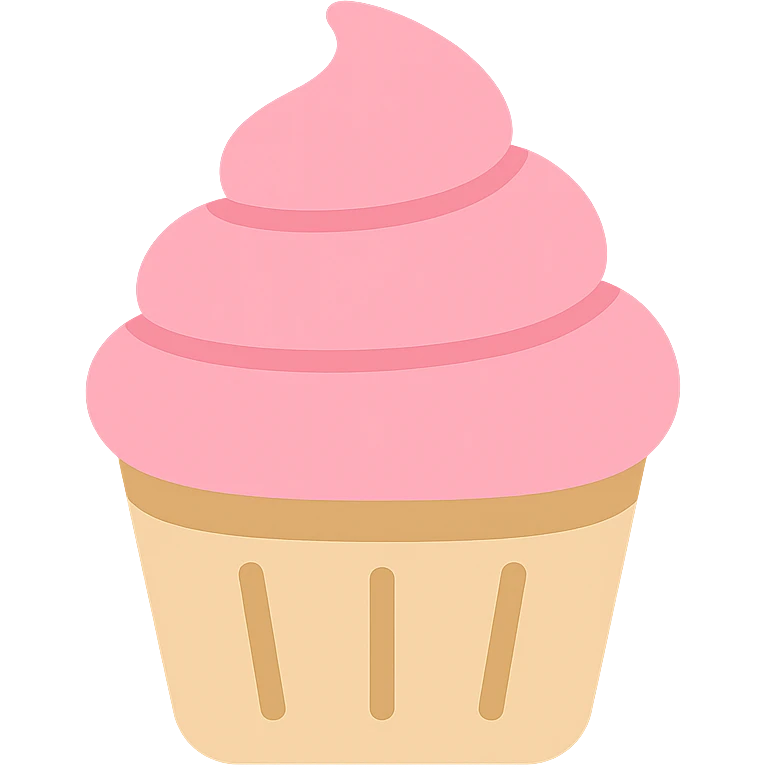 cupcake with pink icing icon emoji